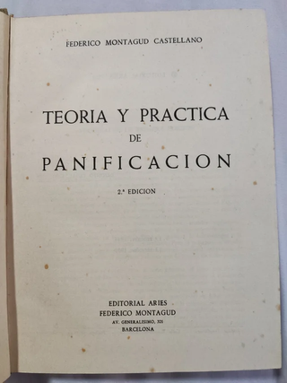 Libro Teoria y practica de la panificacion