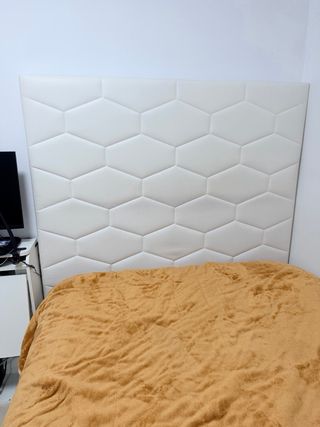 Cabecero Blanco Hexagonal Polipiel
