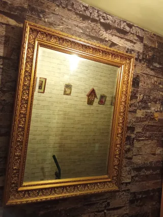 Espejo Marco Dorado Vintage