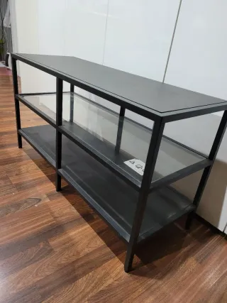 Mueble TV madera , metal y vidrio