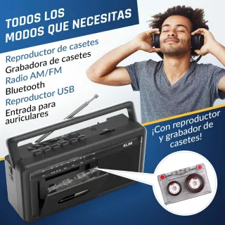 KLIM Boombox Radiocasete AM/FM Cassette