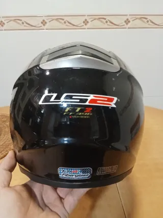 Casco Moto LS2 Fibra Negro. Talla xs