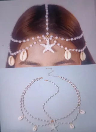 Colgante de pelo con estrellas y conchas