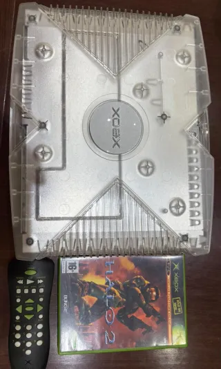 Xbox Cristal Trasparente + Halo 2