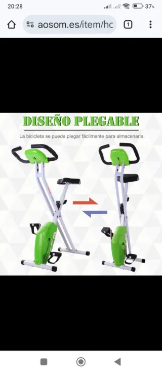 Bicicleta estática plegable