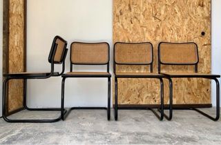 Juego 4 sillas Cesca vintage. Italia 80s