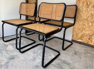 Juego 4 sillas Cesca vintage. Italia 80s