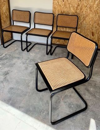 Juego 4 sillas Cesca vintage. Italia 80s