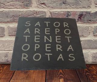 Targa Quadrato Magico Sator Ardesia 15x15