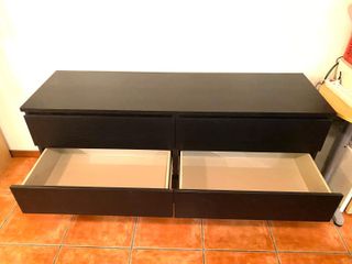 Cómoda IKEA MALM 6 cajones, negro