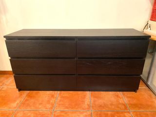 Cómoda IKEA MALM 6 cajones, negro