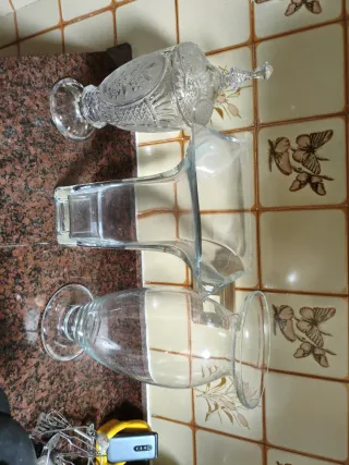 Lote 3 jarrones cristal