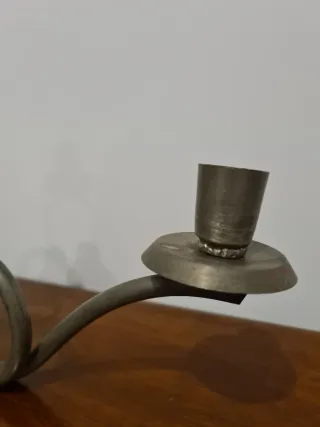 Coppia porta candele in peltro