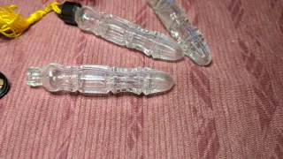 Perfumeros antiguos cristal con tapón baquelita