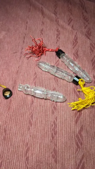 Perfumeros antiguos cristal con tapón baquelita