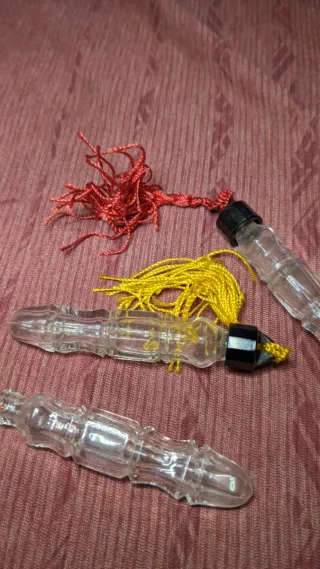 Perfumeros antiguos cristal con tapón baquelita