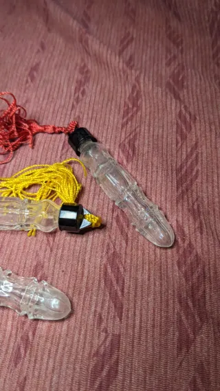 Perfumeros antiguos cristal con tapón baquelita