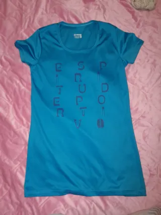 Camiseta manga corta azul ideal deporte