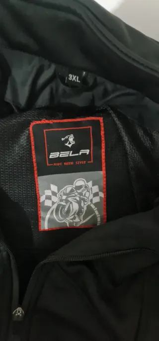 Chaqueta de moto Bela negra con amarillo flour