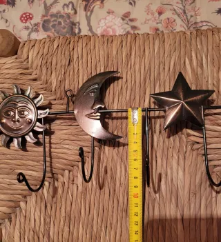 Colgador de pared sol, luna y estrella