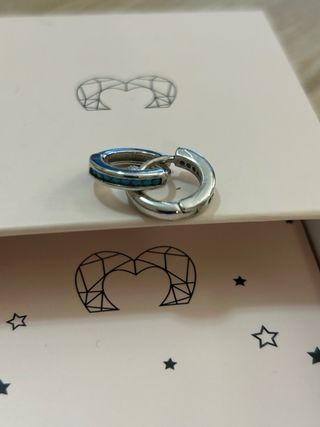 Pendientes aros plata detalle turquesa