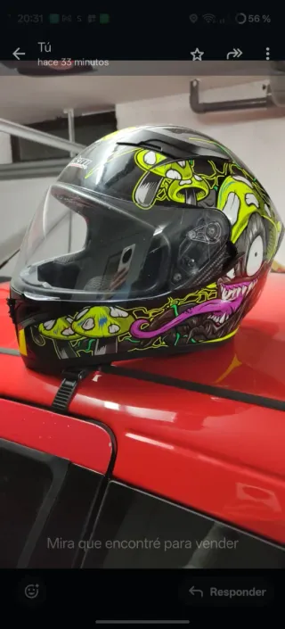 Casco integral moto diseño monster