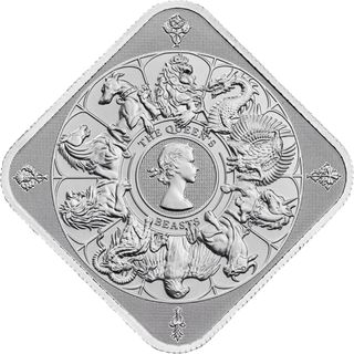 Moneda Plata Queen's Beasts 1oz Completer cuadrada