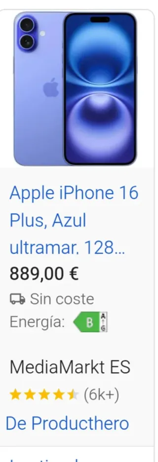 iPhone 16 Azul 128GB