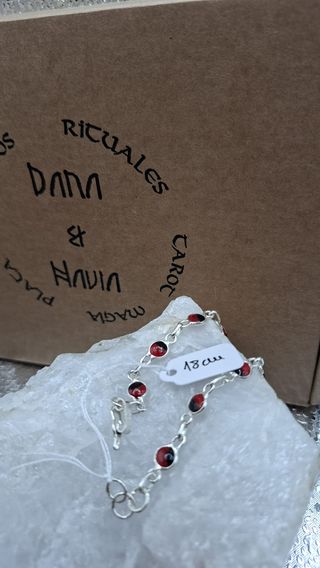 Pulsera Plata 950 con semillas de Huayruro