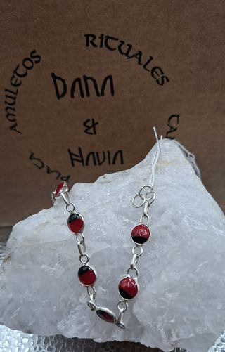 Pulsera Plata 950 con semillas de Huayruro