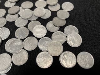 Lote 57 monedas 1 pesetas lenteja Juan Carlos