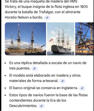 Maqueta Barco Victory Madera Vintage