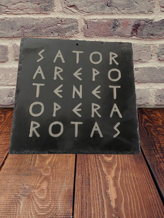 Targa Quadrato Magico Sator Ardesia 15x15