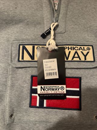 Sudadera Geographical Norway Mujer Talla XL Gris