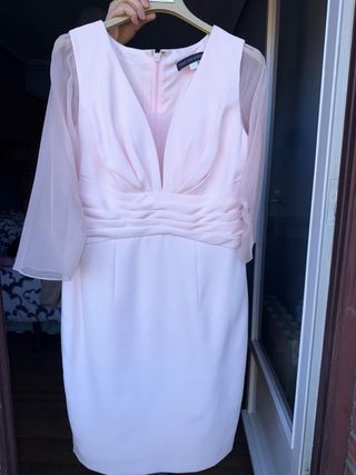 Traje Veni Infantino Boda Madrina Beige/Rosa