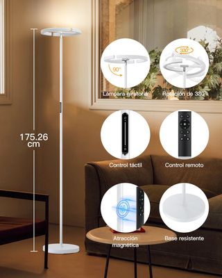 Lámpara Pie LED Regulable Blanca 1300lm 22W