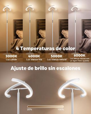 Lámpara Pie LED Regulable Blanca 1300lm 22W