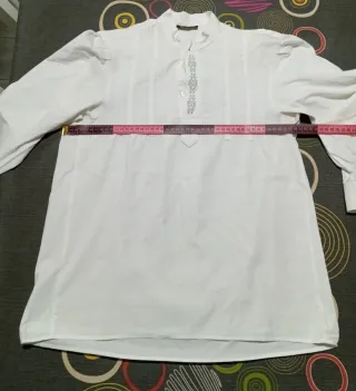Camisa fallera blanca bordada