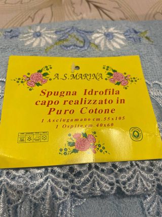 Set Asciugamani Lei Puro Cotone con Pizzo