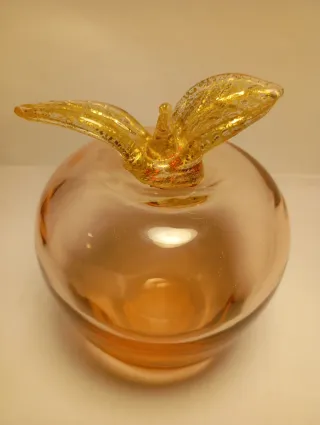 Mela Vetro Murano Foglia Oro 24kt