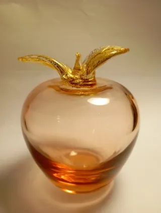 Mela Vetro Murano Foglia Oro 24kt