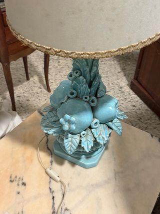 Lámpara Cerámica Manises Azul Vintage