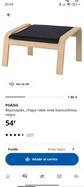 Reposapiés Poäng Ikea Negro