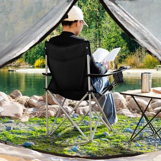 Juego 2 Sillas Camping Plegables Portavasos