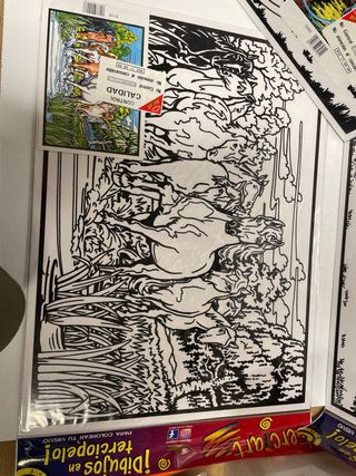 Lote 3 laminas grandes Terciart. Caballos