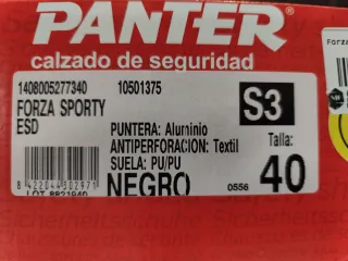 Zapatillas de Seguridad Panter Negras/Grises