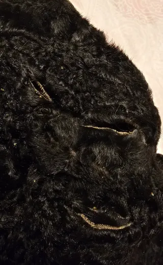 Abrigo  de Astracán y Cuero Genuino