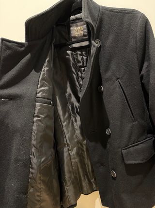 Abrigo Zara Negro Talla M. 80cm de largo