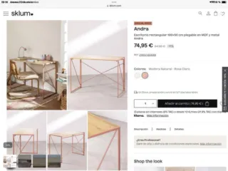 Mesa escritorio madera y metal