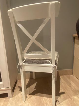 Sedia Ikea Ingolf Bianca + Cuscino Grigio